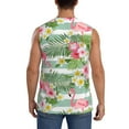 thumbnail image 4 of Haiem Men's Tropical Flamingo Print Tank Tops Summer Sleeveless Cut Off Workout T-Shirts Fitness Vest Athletic Undershirts-Large, 4 of 8