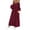 Red, variant on OSOLU Dresses Women Casual Solid Color Dress Button V-Neck Long Sleeve Loose Long Dress Trendy Sundress Wedding Guest Dress