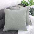 thumbnail image 3 of Unique Bargains 2-pcs Corduroy Decorative Throw Pillow Covers Light Gray 18"x18", 3 of 8