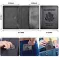 thumbnail image 3 of 2PCS Passport Holders，Ultra Slim Passport Wallet，PU Leather Passport Cover for Women and Men, 3 of 3