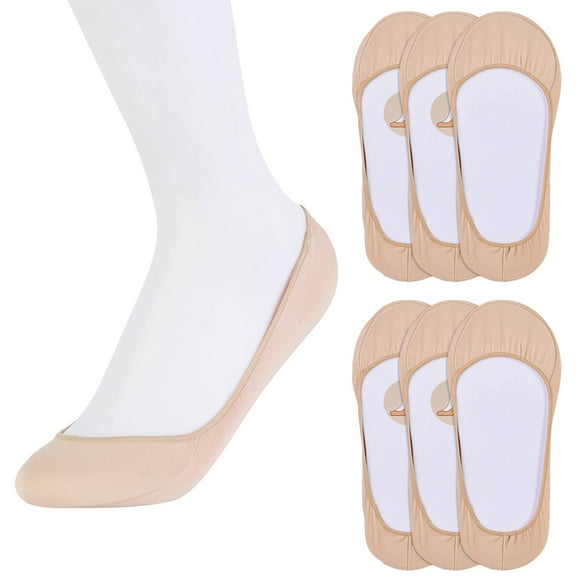 6 Pairs Nude Womens No Show Socks Footies Loafer Boat Liner Low Cut Girls