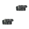thumbnail image 3 of Youkk All Trend Match Alliage Boucle Ceinture pour Femmes Jeans Style Classique Ceinture Parti Punk Pin Robe Noire 105cm 2Set, 3 of 6