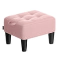 thumbnail image 1 of Puf reposapiés SONGMICS de terciopelo color rosa gelatina 40 x 32 x 26 cm, 1 of 6
