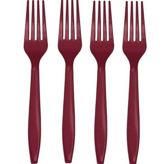 Hoffmaster Group  Premium Plastic Forks - Burgundy - 24 per Case - Case of 12