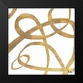 thumbnail image 2 of Pinto, Patricia 12x12 Black Modern Framed Museum Art Print Titled - Golden Swirls Square Border II, 2 of 5