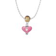 thumbnail image 2 of Delight Jewelry Silvertone Hot Pink Enamel Heart with Cutout Mia Monkey Charm Necklace, 2 of 4
