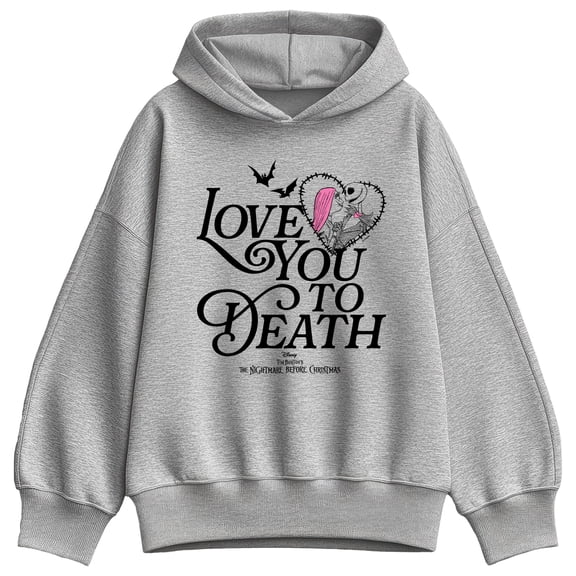 The Nightmare Before Christmas - Love You to Death Oversized Fleece Hoodie Sweatshirt