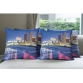 thumbnail image 6 of Ambesonne City Throw Pillow Cover 4 Pack, Resort Casinos on Shore, 16", Violet Blue Pink Yellow, 6 of 7