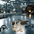 thumbnail image 5 of Uxcell 4-Pack Knurled Thumb Screws, M5x10mm Solid Brass Flat Head Knobs Bolts with Shoulder Grip Fasteners, 5 of 6