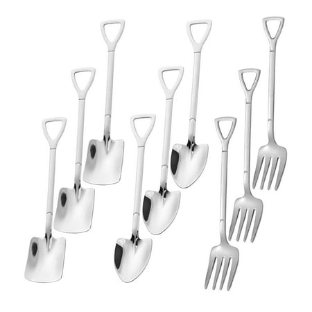 

9x Stainless Steel Cutlery Set Utensils Set Ice Cream Spoon Spoons Tableware Espresso Spoons Flatware for Dining Room Home Party Cafe