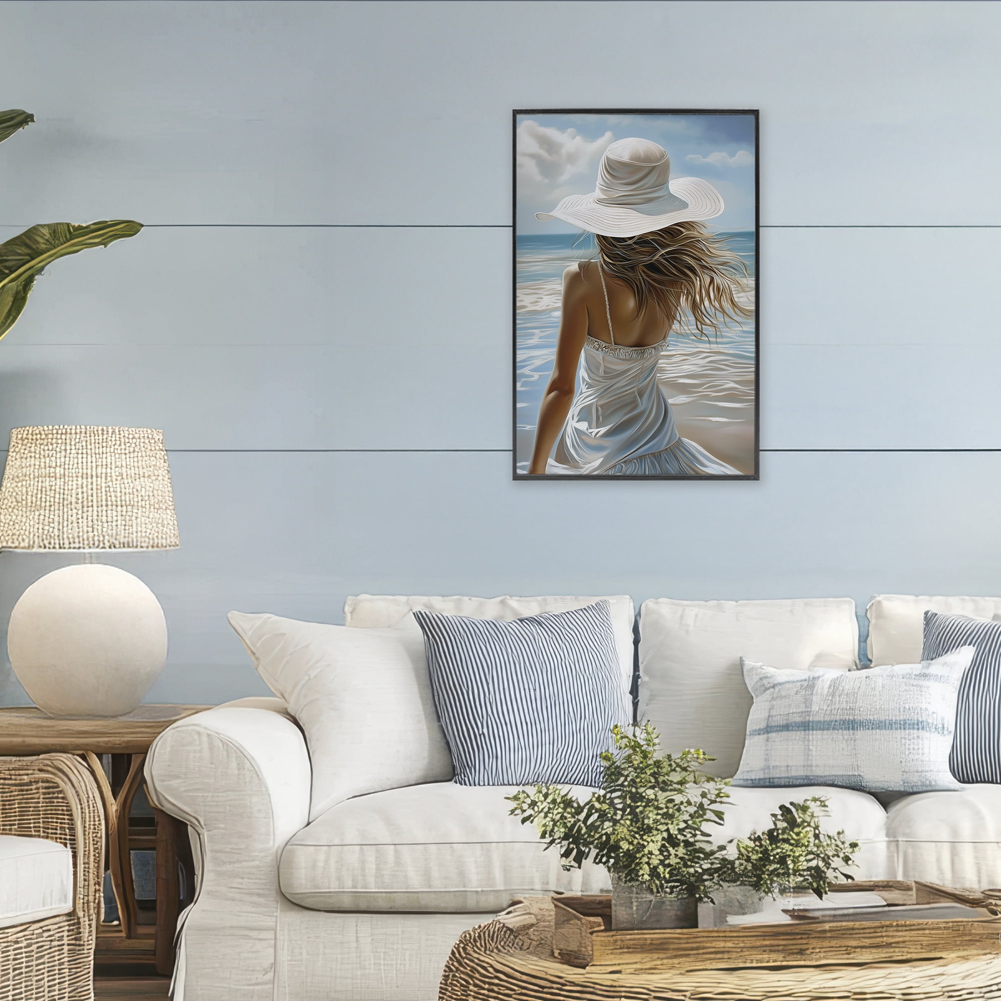 Stupell Industries Seaside Breeze & Flowing Dress Black Framed Giclee Art, design by Imagine It Images