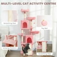 thumbnail image 4 of PawHut Arbre à Chat de 70 Pouces, Tour à Chat à Plusieurs Niveaux avec 2 Condos, Rose, 4 of 10