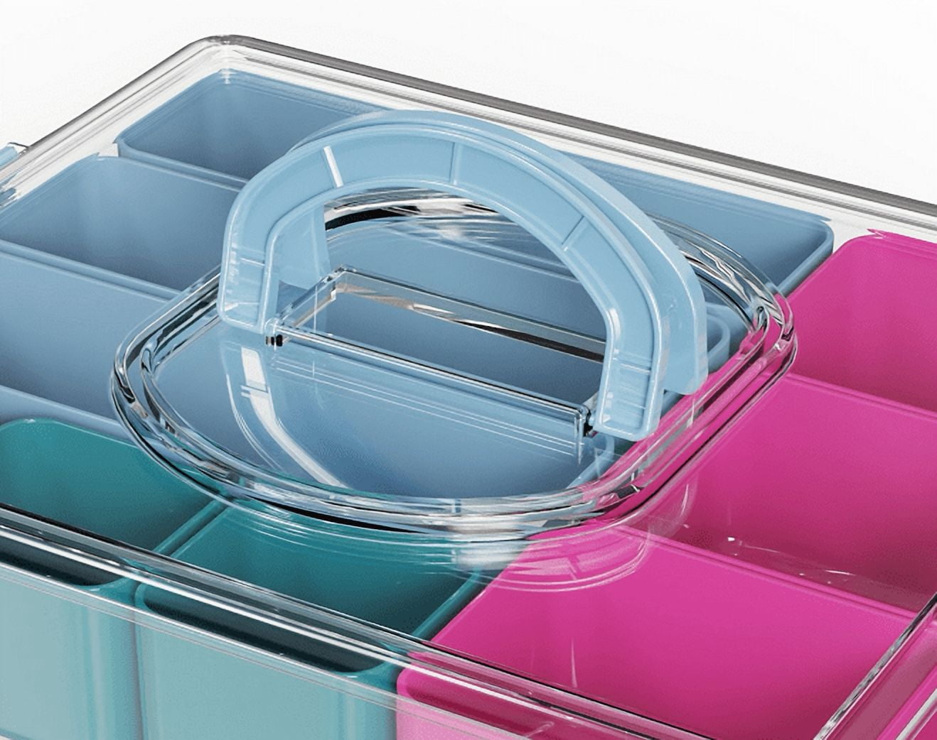 (2 pack) Pen+Gear Teacher Tackle Box with Multiple Compartments, Pink and Blue