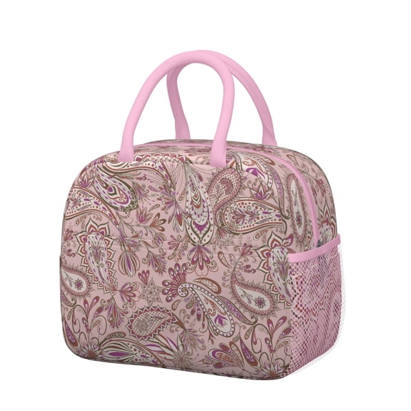 Reusable Paisley Lnsulated Lunch Bag for Women & Men-Leakproof Water-Resistant Cooler Tote,Large Capacity(10.6x8.7x6.3in)for Work,Office,Travel,Picnic,Beach.