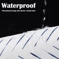 thumbnail image 3 of Blue and White Shower Curtain Herringbone Fabric Shower Curtain Zig Zag Inky Chevron Farmhouse Shower Curtain Zigzag Modern Shower Curtain for Bathroom Waterproof Hooks Included 70x72 inch, 3 of 6