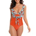 thumbnail image 1 of asddcavvf Bikini Sets for Women 2023 New Swimsuit Printed Matching Ruffle Backless High Waist Pants, 1 of 8