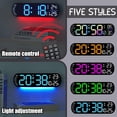 thumbnail image 7 of Digital Creative Wall Clock, Multi-Function Clock with Remote Control, 8 Color Light, Living Room Clock Large Screen LED Digital Alarm Clock with Temperature (A), 7 of 7