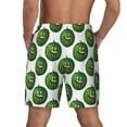 thumbnail image 3 of Kdxio Happy Watermelon Print Men's Swim Trunks with Compression Liner 7 Inch Inseam Quick Dry Swim Shorts, 3 of 7