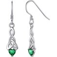 thumbnail image 1 of Aretes Mujer 925 Aretes De Plata Para Mujer con Piedra De Nacimiento Nudo Celta Corazón Accesorios Joyería Pendientes Con Caja De Regalo, 1 of 4