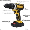 thumbnail image 5 of Taladro eléctrico inalámbrico 3 en 1, destornillador de impacto, 25 Torques, 2 velocidades, controlador de batería, herramienta eléctrica, accesorios de broca, 5 of 5