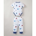 thumbnail image 5 of KIMI BEAR Newborn Baby Boys Layette Set 5 Packs 0-3 Months Shower Gift Sets Romper Top Pants Set Short Sleeves Tops Sharks Print Striped Outfits Clothing Summer 10pcs Clothes Blue, 5 of 11