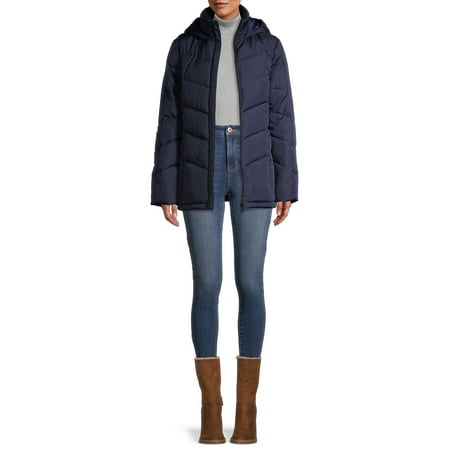 chill quilted puffer chevron plus short walmart