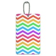 thumbnail image 1 of Rainbow Chevrons Zigzag Pattern Luggage Card Suitcase Carry-On ID Tag, 1 of 7