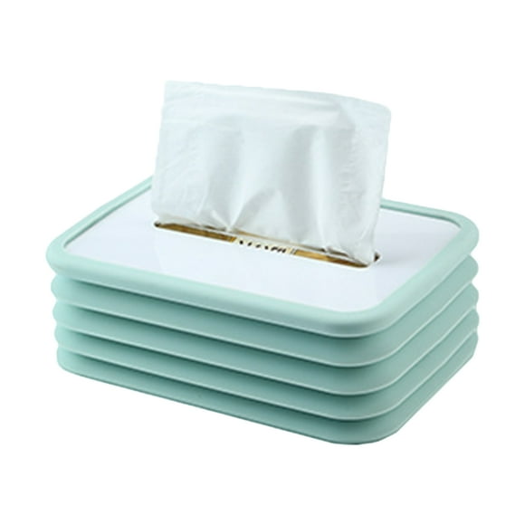 Foldable Tissue Box Holder Paper Towel Dispenser Coreless Toilet Tissue Dispenser Paper Extraction Dispenser Tissue Box Cover Dispenser for Car Home Bathroom Bedroom Office