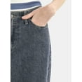 thumbnail image 4 of No Boundaries Mid-Rise Baggy Wide Leg Jeans, 31.5'' Inseam, Women's, 4 of 5