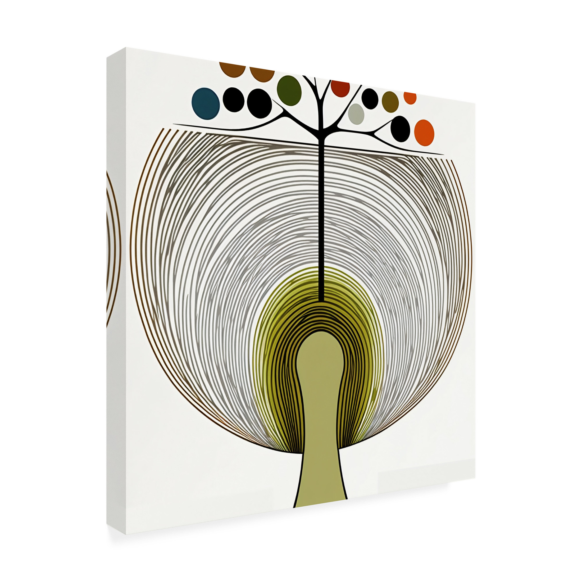 Canvas Wall Art - Ray Heere 'Mid Century Tree Of Life 14' Wall Art for Living Room, Bedroom, or Office Décor by Trademark Fine Art - 35 x 35 Inches