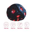 thumbnail image 5 of Kdxio Cosmic Red Sparkle Dice Print Shower Cap for Women,Elastic and Reusable,Double Waterproof Layers Bathing Hat, 5 of 6