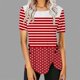 thumbnail image 3 of Blusas de Manga Corta para las Mujeres, Botón Impreso Casual Abajo Cuello Redondo Superior, Tela de Imitación Ligera, 3 of 5