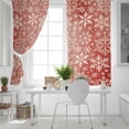 thumbnail image 5 of Fsddascl Christmas Snowflakes Blackout Curtains for Bedroom/Living Room, Thermal Insulated Kitchen Curtains, Red Winter White Snow Retro Grommet Darkening Window Treatment Drapes 42"x84"x2, 5 of 6