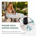 thumbnail image 4 of Round Outdoor Tablecloth with Umbrella Hole and Zipper, Teal Red Seahorse Coastal Tablecloth with Elastic Waterproof, Vintage Nautical Beach Coral Starfish Patio Table Covers for 45" - 54" Tables, 4 of 9