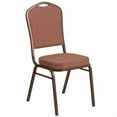 thumbnail image 2 of (10 PACK) Crown Back Banquet Dining Chair with Light Brown Fabric - Commercial Quality Restaurant Chair, 2 of 7