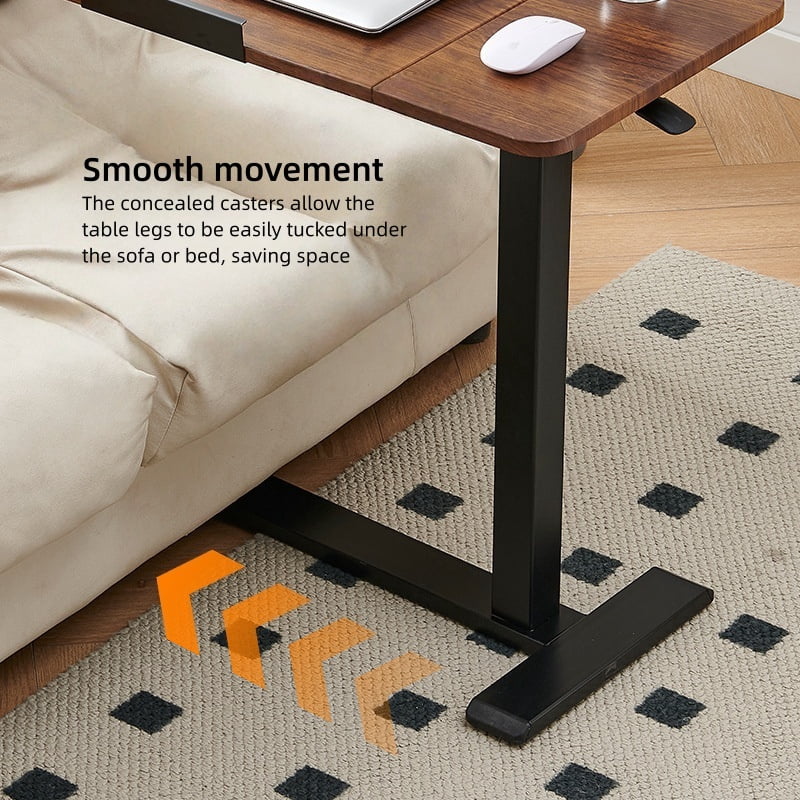 Mobile Standing Desk, Flip Top & 4 Wheels, Adjustable Laptop Table