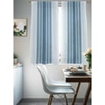 thumbnail image 5 of Sheer Curtains 72 Inches Long, Blue Ombre Stripe Light Filtering Window Curtains for Living Room/Bedroom, Farmhouse Simple Striped Rod Pocket Voile Sheer Curtain Drapes, 52"W x 72"L, 2 Panels, 5 of 8