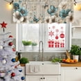 thumbnail image 5 of 2 Pack Valances for Window, Teal Tulip Butterfly Short Curtains for Kitchen Bedroom Living Room, Beige Turquoise Floral Vintage Rustic Rod Pocket Small Window Treatment Valance Drapes 54 x 18 Inch, 5 of 8