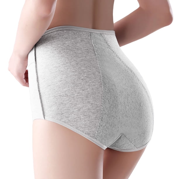 Braguitas sanitarias menstruales para mujer a prueba de fugas por delante y por detrás: cintura alta, entrepierna pura, tallas grandes, reutilizables y resistentes a las fugas para uso diurno y noc