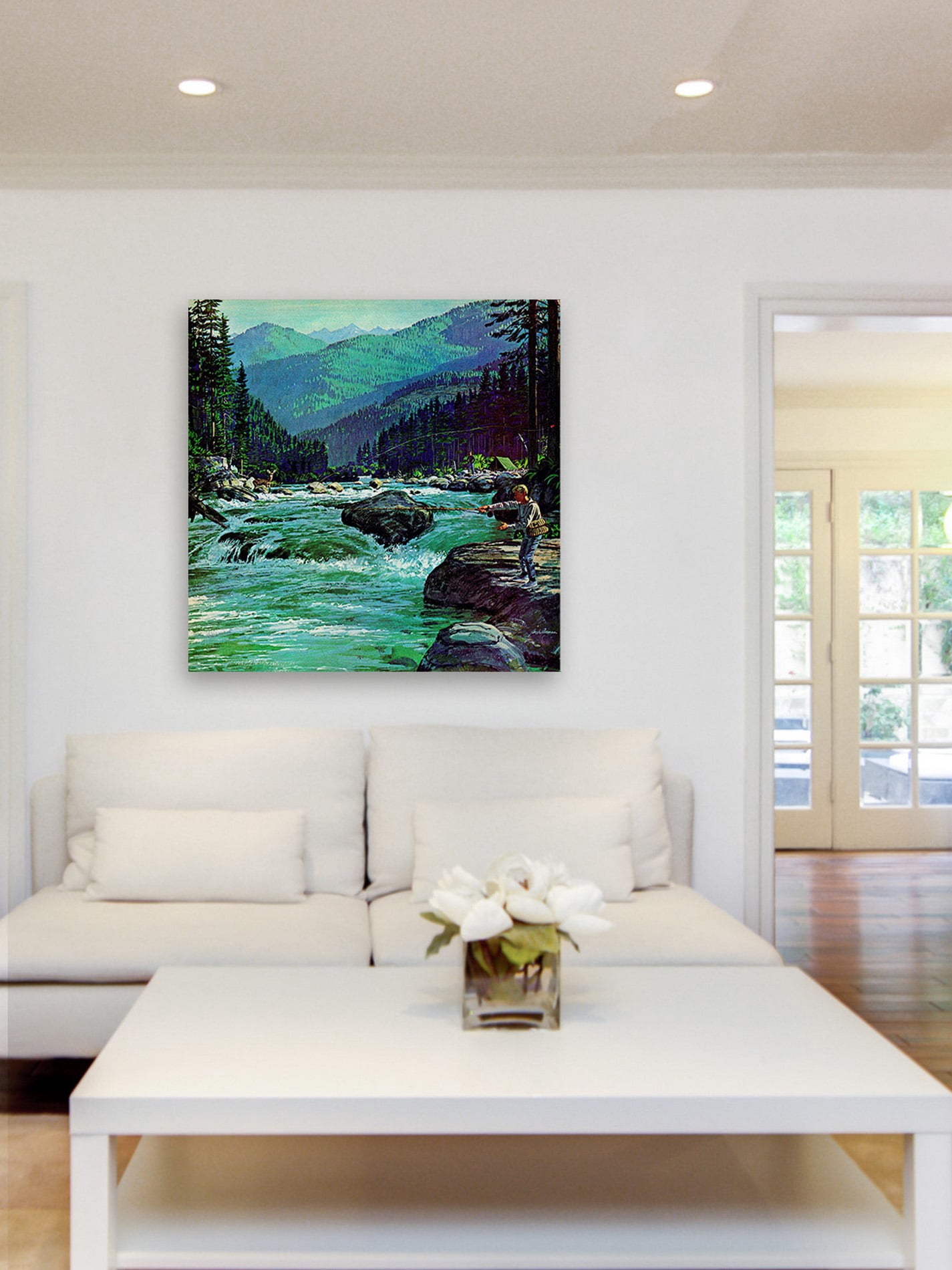 "Fly Fishing" Painting Print on Wrapped Canvas