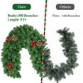 thumbnail image 3 of 2 Packs 9FT Pre-lit Christmas Garland for Outdoor Indoor, Artificial Christmas Garlands with 50 LED Light Battery Operated Red Berries White Pine Cones Garland for Holiday Xmas Decoration, 3 of 10