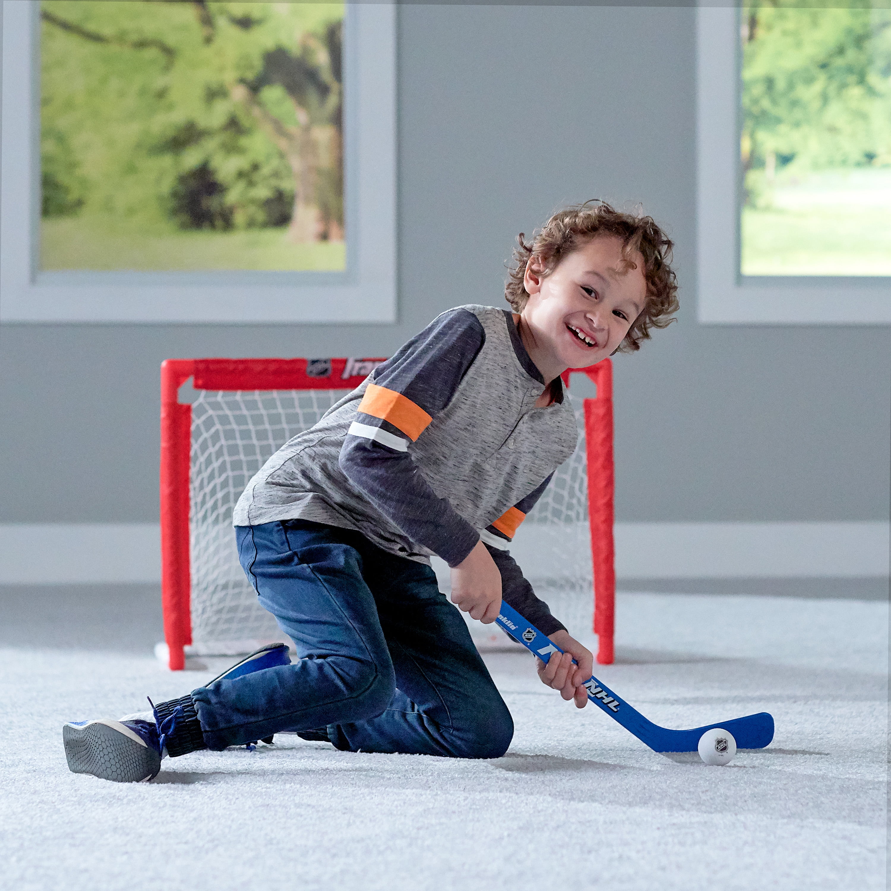 Franklin Sports NHL Kids Mini Soft Hockey Stick Set - NHL Team Soft Foam  Mini Toy Hockey Stick + Ball Set for Youth + Toddlers - Indoor Hockey Set