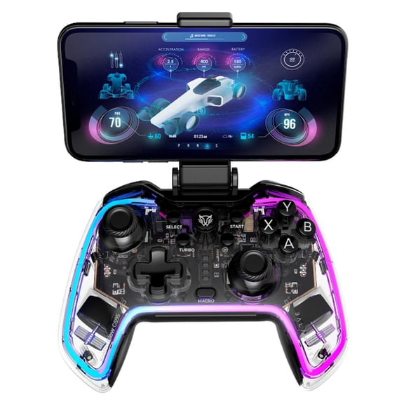 Gamepad BALAM RUSH KONTROL GLOW G595 RGB Inalambrico Pc Android PS3 PS4 BR-936910 negro