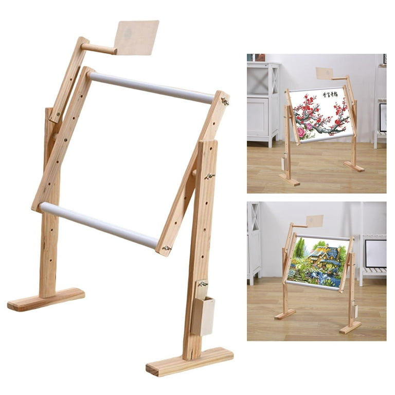 Adjustable Wood Tapestry Display Rack 360 Rotated Needlework