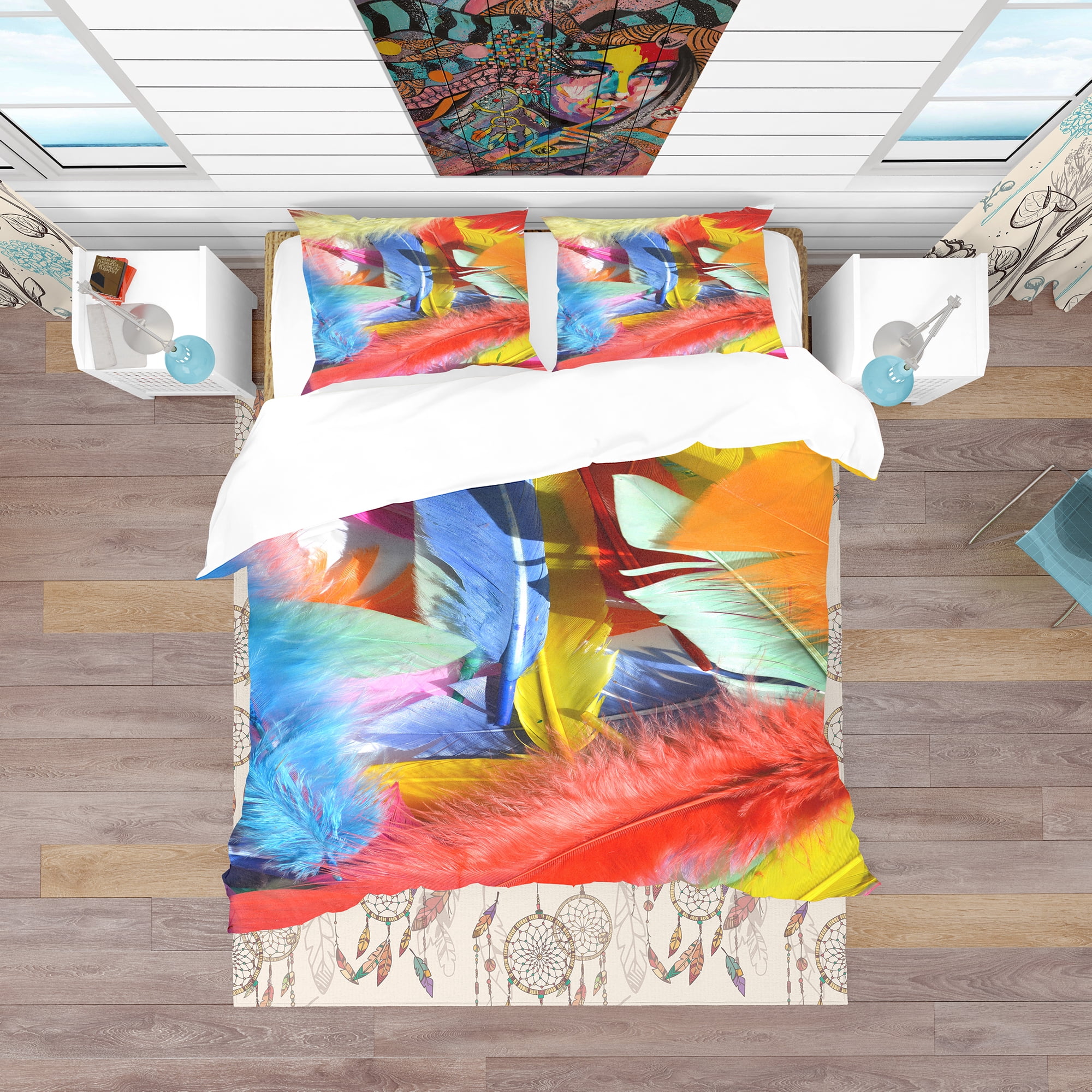 Designart 'Feathers Texture' Southwestern Duvet Cover Set