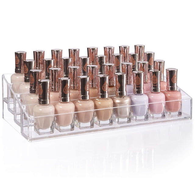 Soporte para botellas de esmalte de uñas StorI, varios niveles, plástico transparente