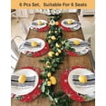 thumbnail image 4 of 13 Inch Round Placemats Set of 6, Red Snowman Christmas Non Slip Heat Insulation PP Table Mats, Xmas Tree Snowflake Winter Branches Washable Place Mats for Kitchen Dining Party Table Decor, 4 of 7