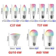 thumbnail image 2 of tuya Rgb Smart Light Bulb Dimmable Gu10 C37 A60(A19) T37 E14 E27 B22 Wifi Led Magic Lamp AC 85V-265V work with google home, 2 of 5
