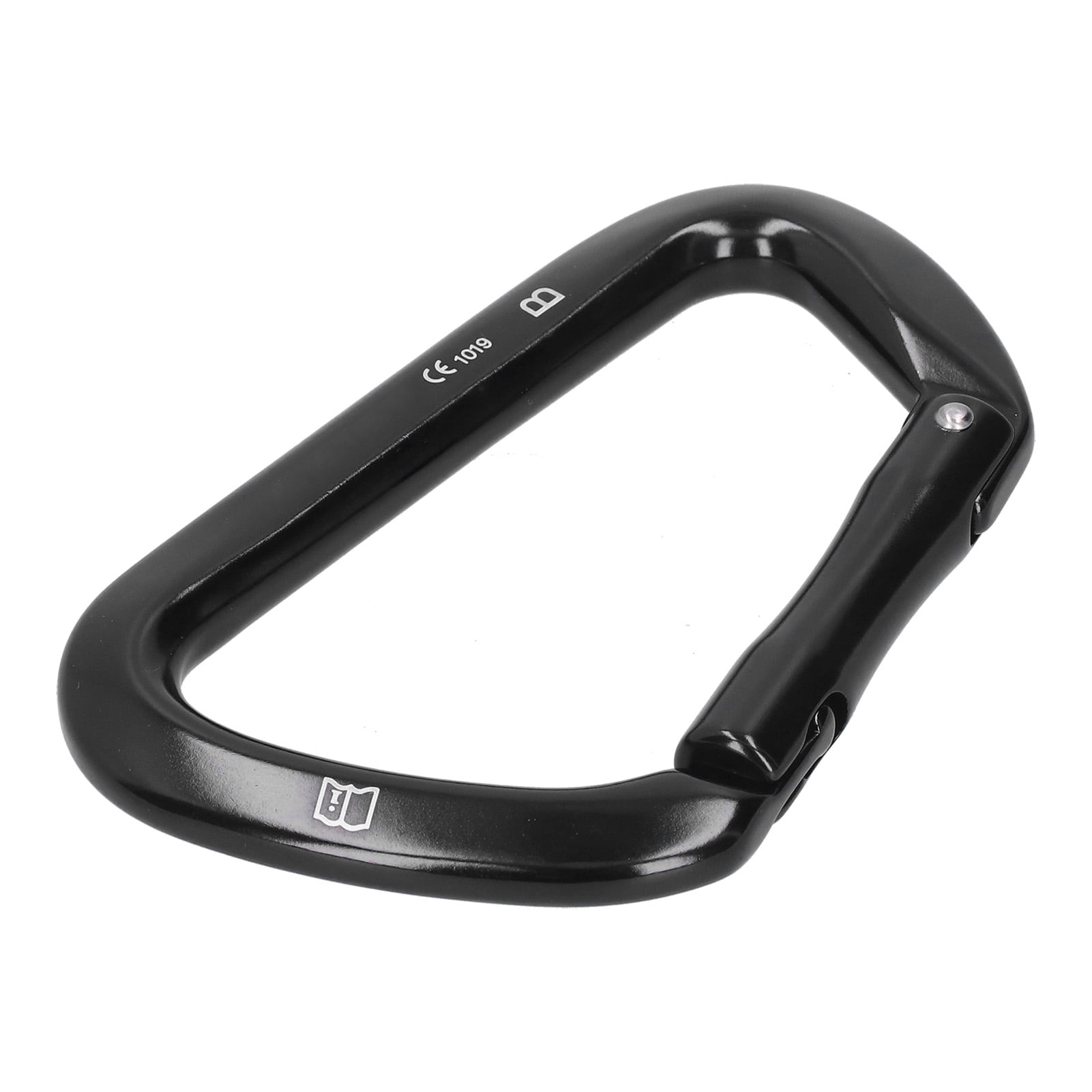 NFTIGB D-Shape Carabiner Buckle 25KN Straight Opening Safety Equipment for Mountaineering Climbing Caving, Black (4.33 inches / 11 cm)
