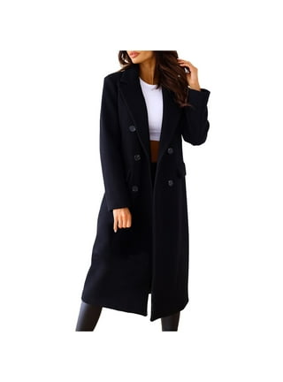 Tagold Fall and Winter Fashion Long Trench Coat, Fall Clothes for Women  2022, Women Business Attire Solid Color Long Sleeve Single Breasted  Slimming Suit Coat Top Womens Fall Cardigan, Coffee, M 
